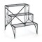 Black 3-Tier Metal Plant Stand Ladder Style Shelves Indoor Outdoor